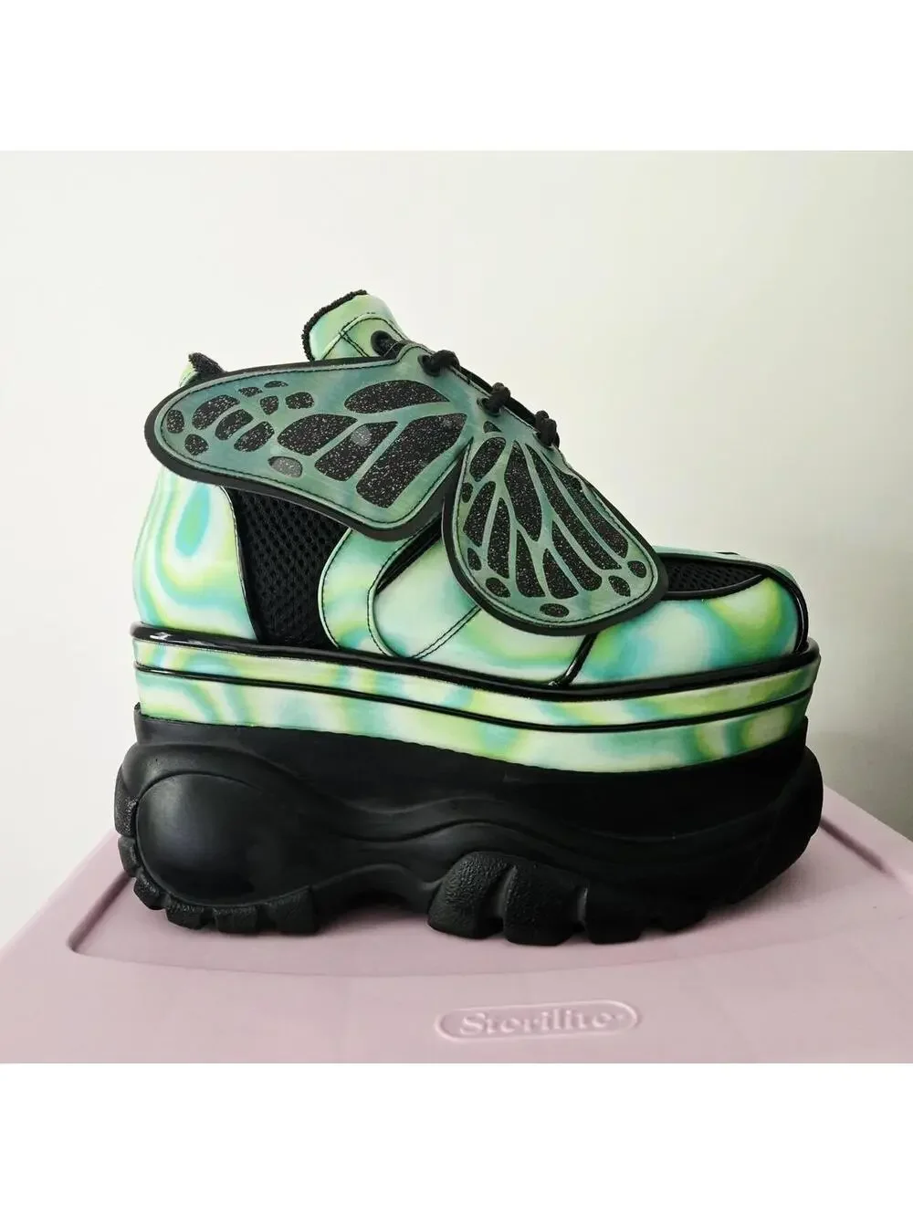 ☢️ Club Exx X Dolls Kill Transformed By The Beat Butterfly Platform Sneakers 🦋 - Picture 1 of 6